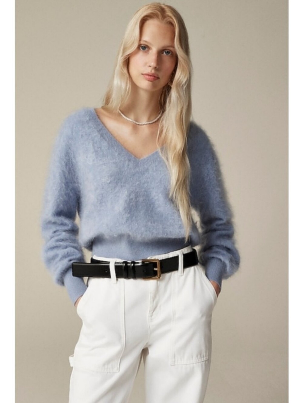NWOT J.Crew Brushed Cashmere V-Neck Sweater